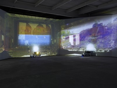 Installation view of Diana Thater: Chernobyl, 2010, at David Zwirner, New York