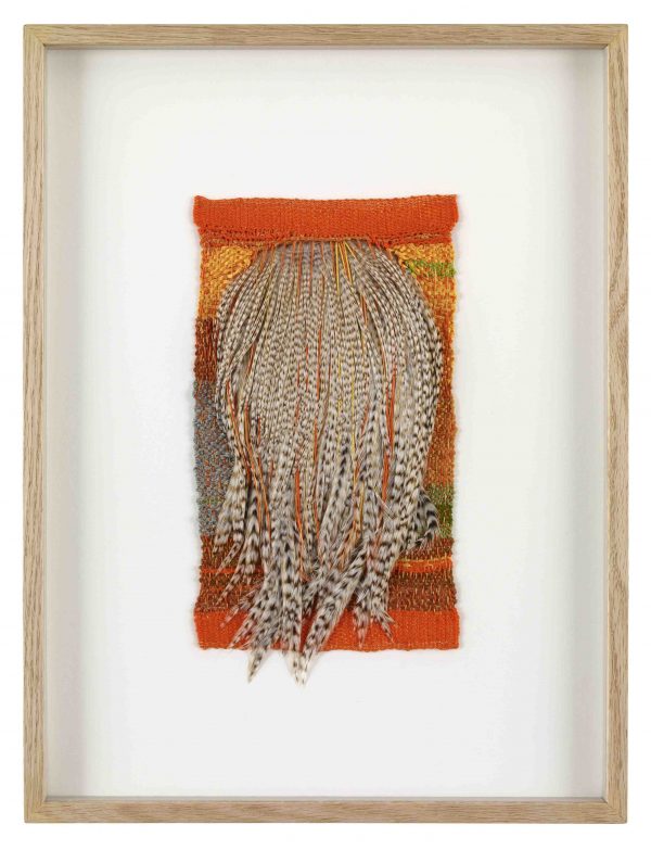 Sheila Hicks, Ptera II, 2011, cotton, silk, feathers, 29 × 15 cm. © 2011 Sheila Hicks. Courtesy Sikkema Jenkins & Co, New York