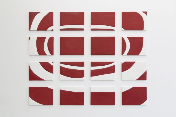 Red and White Painting, 2013, medite, plaster, milk paint, acrylic. Courtesy the artist and Callicoon Fine Arts, New York