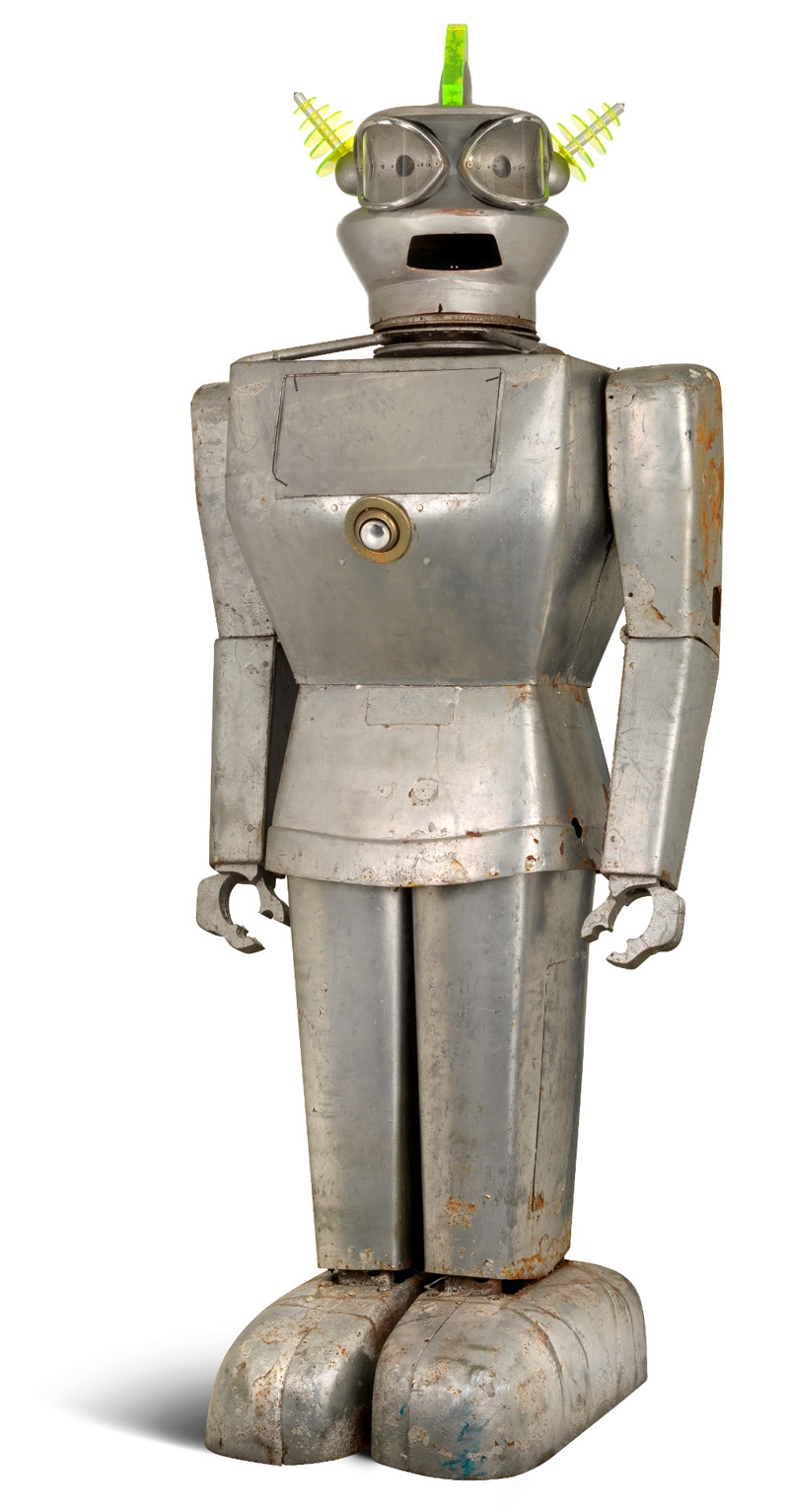 An Italian humanoid aluminium robot entitled `Cygan'  circa 1957, design by Dr. Ing  Fiorito