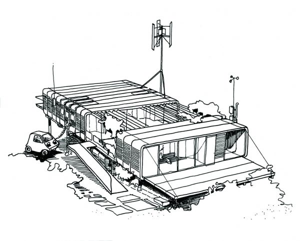 Richard and Su Rogers: Zip-Up House (1968), concept drawing, © Richard and Su Rogers. Courtesy Rogers Stirk Harbour and Partners