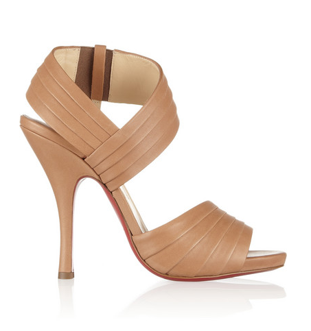 Christian Louboutin Pour Lili 120 pleated leather sandals, Net-A-Porter, Gallery Girl