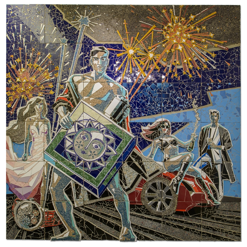 Zhanna Kadyrova, Monumental Propaganda, 2013, mosaic tiles, smelt, PinchukArtCentre. Courtesy the artist and Galeria Continua