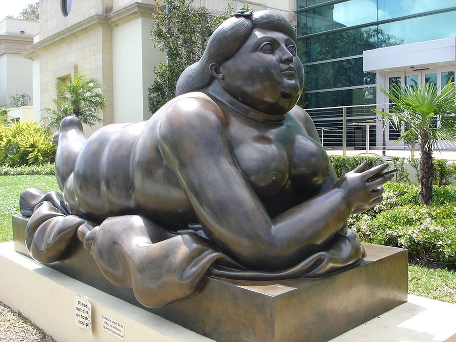 Fernando Botero, Reclining girl with cigarette, St. Petersburg, Florida, USA