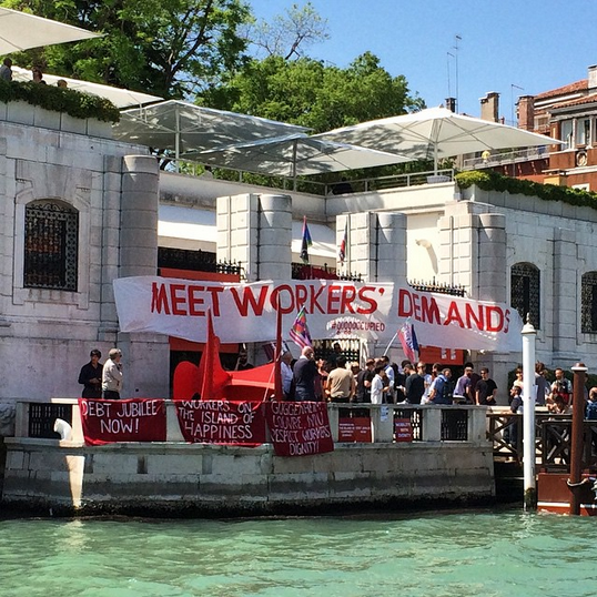 Gulf Labor protesters