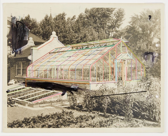 Julie Cockburn, The Mother Ship, ink and embroidery on found photograph, News 2015 Jerwood Drawing shortlist