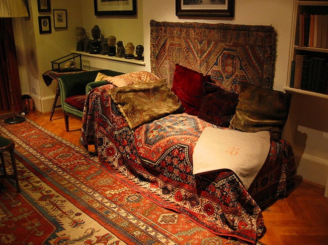 Sigmund Freud's couch at the Freud Museum, London