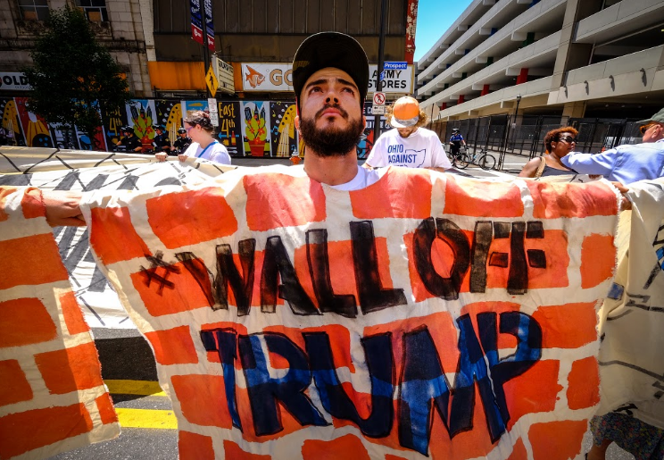 Wall Off Trump protesters at the Republican National Convention, from a curator writes 9