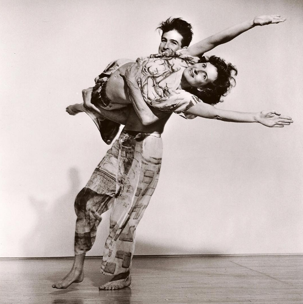 Trisha Brown and Stephen Petronio performing 'Set and Reset', 1983. Photo: Lois Greenfield