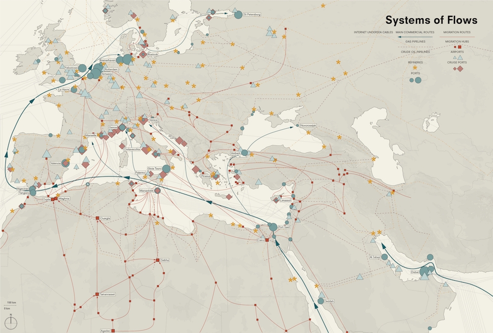 Mediterranean system of flows, Palermo Atlas. Image: © OMA