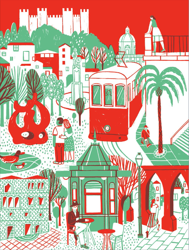 Lisbon, illustration by Marta Monteiro. Courtesy the artist. AR Portugal supplement feature 2018
