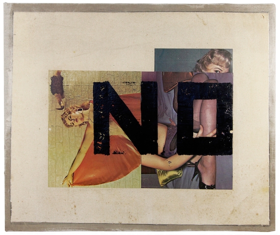 Boris Lurie, NO on Reversed Pinups, from the series Hard Writings, 1972. Jan_Feb 2019 Review