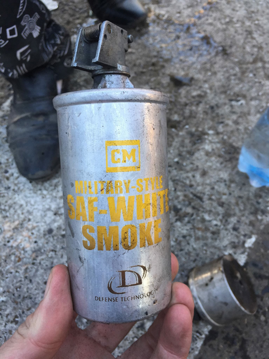 Tear-gas canister manufactured by Safariland, from AR September 2019 Opinion Jonathan TD Neil