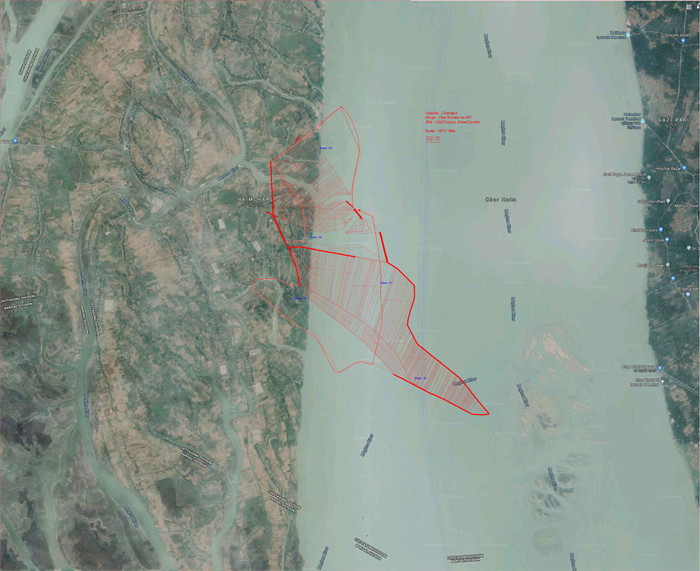 mouza map Ganges Delta, from Online 2019 Sharjah Triennial 2 Marina Tabassum