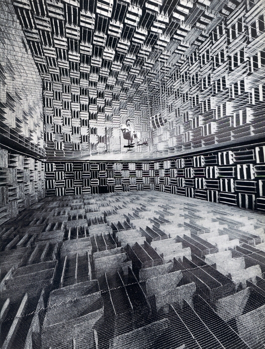 Bell Labs anechoic chamber, from AR September 2019 Sounding off 1
