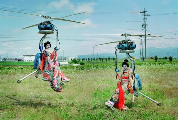 Mari Hirao and Yui Yamamoto operating Gen h–4 flying machines, Nagano, Japan, 2016. AR December 2019 Feature