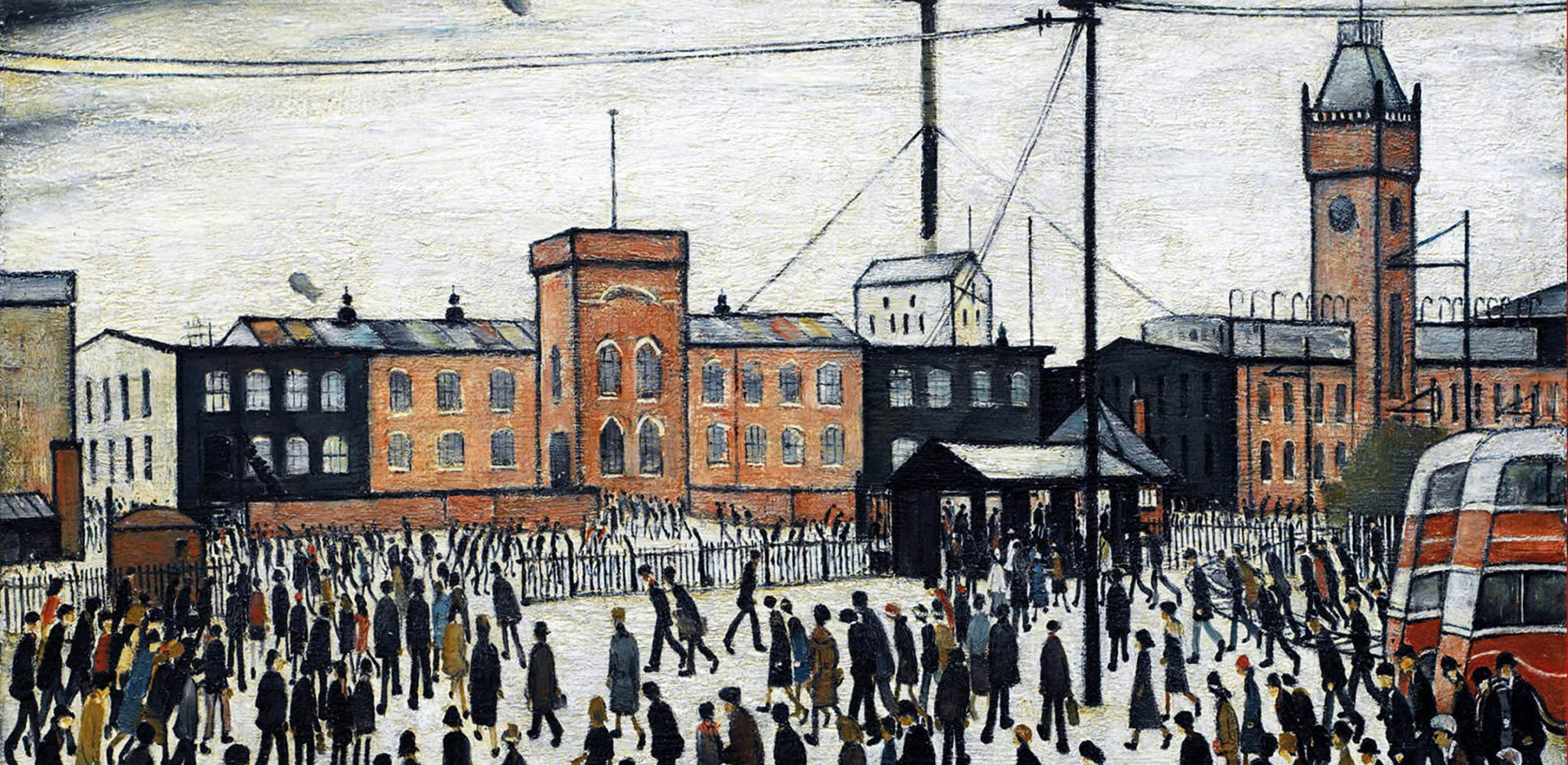 LS Lowry Framed Print Picture Painting English Artist Coming out of School 