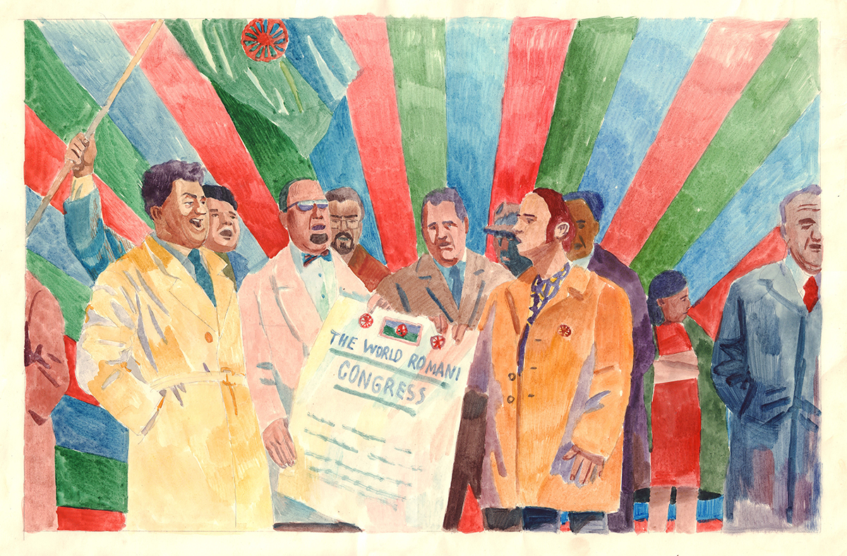 World Romani Congress Large Hand Waving Courtesy Flag 