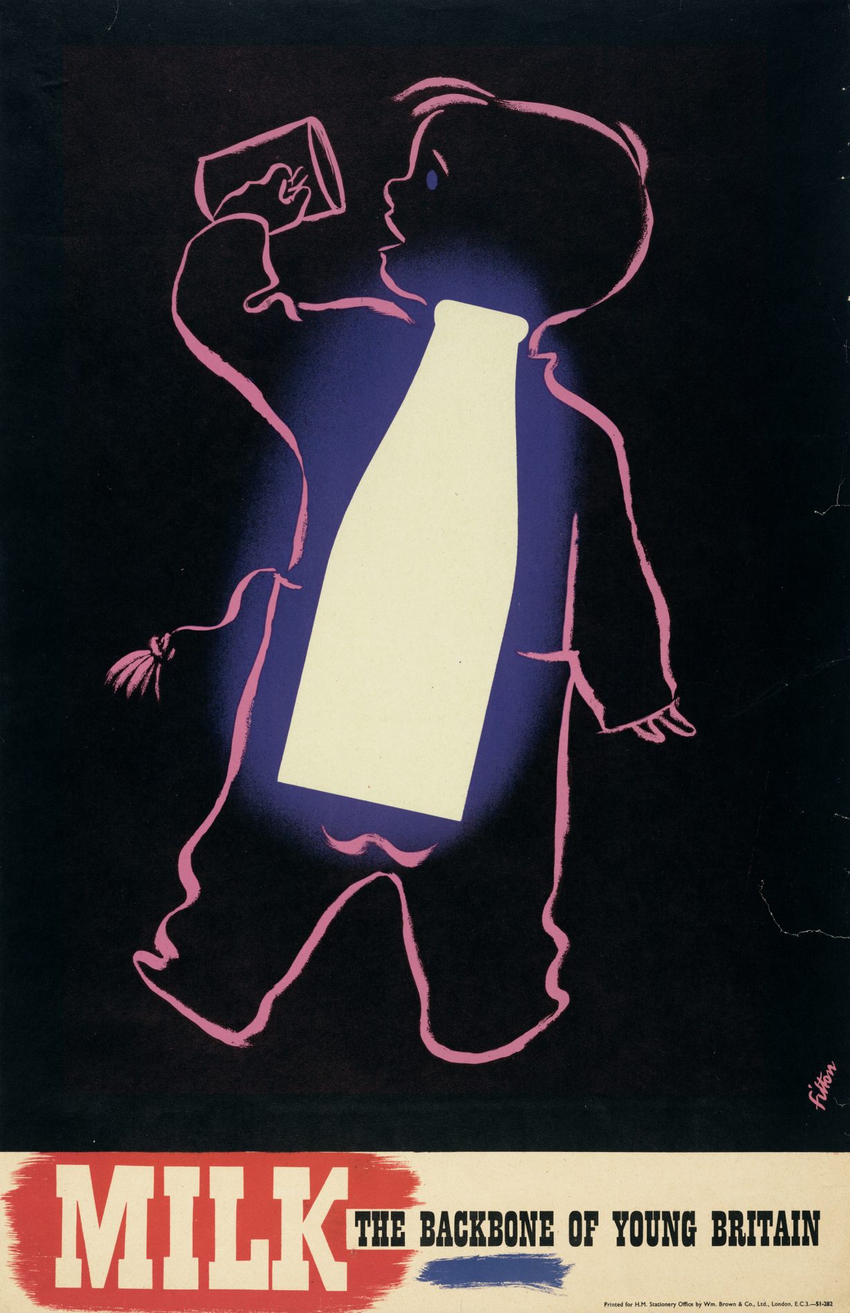Poster promoting milk consumption in the uk, designed by James Fitton