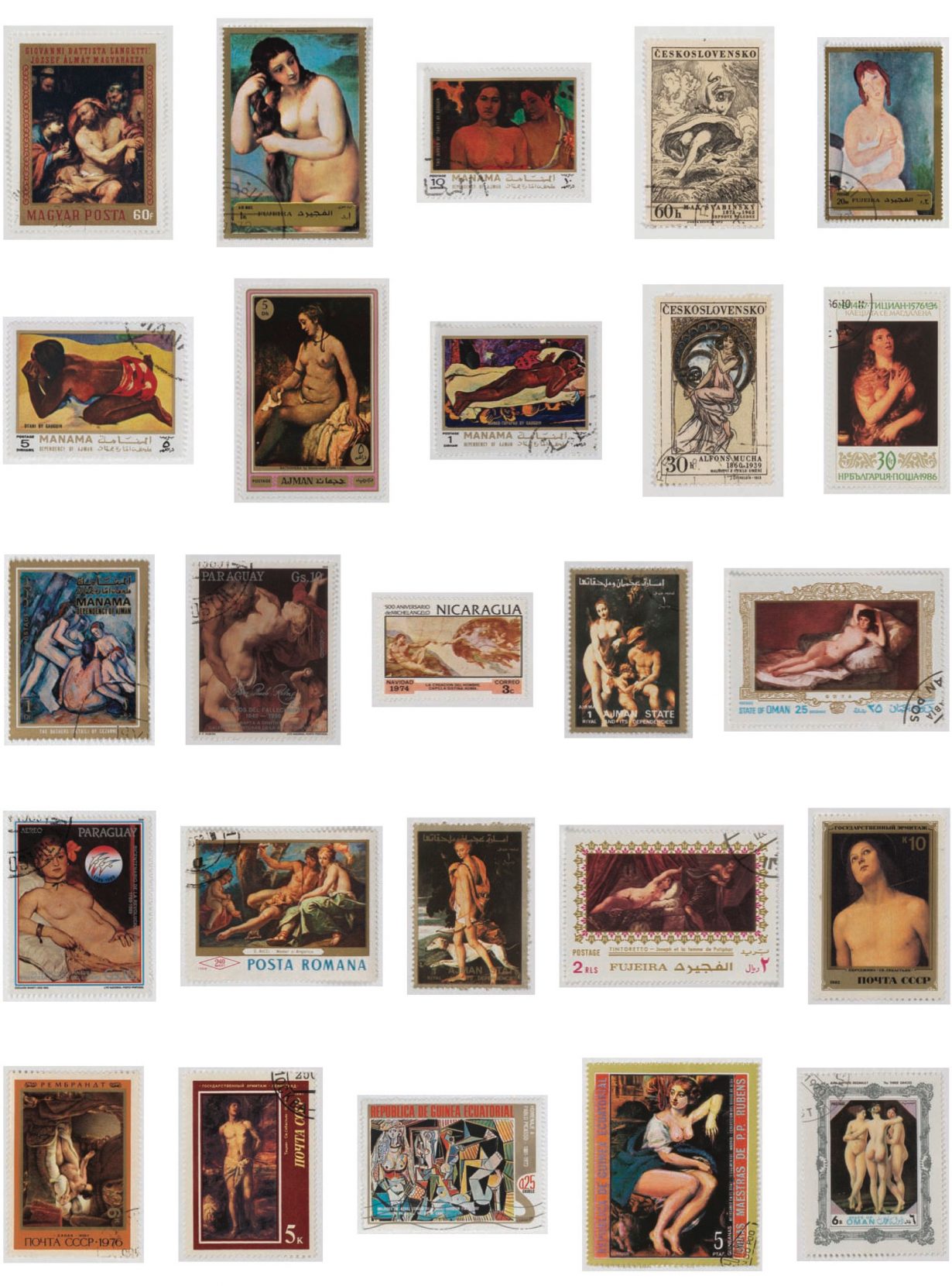 Hans Peter Feldmann s Stamp Collection Paintings with Nudes