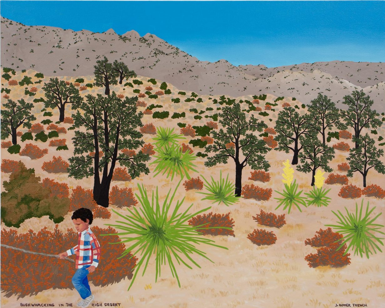 Bushwacking in the High Desert, 2021, oil on canvas, 61 × 76 cm. Courtesy the artist and Massimo De Carlo