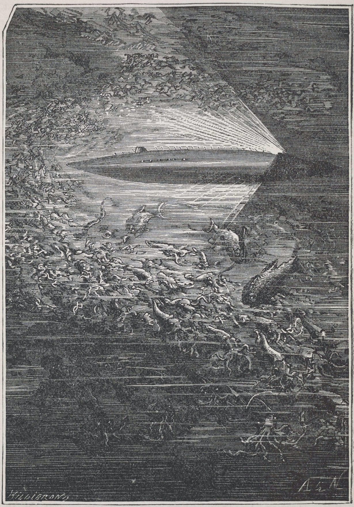 Alphonse Marie de Neuville, illustration from Twenty Thousand Leagues Under the Seas, 1869-70