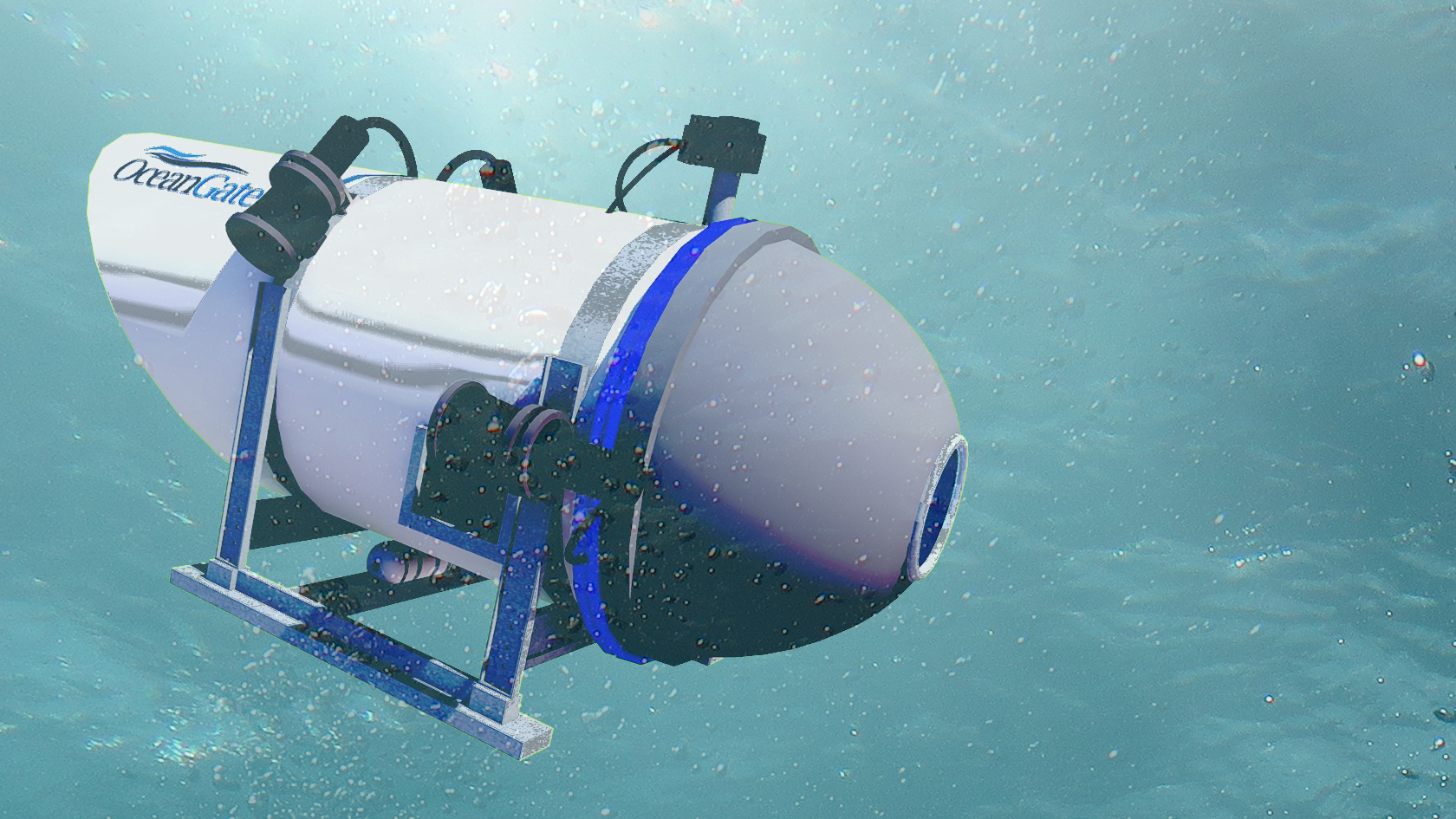 Digital rendering of the Titan submarine, 2023