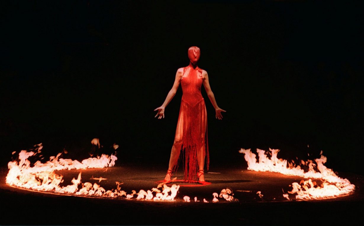 The finale of Alexander McQueen 'Joan' AW98 runway show