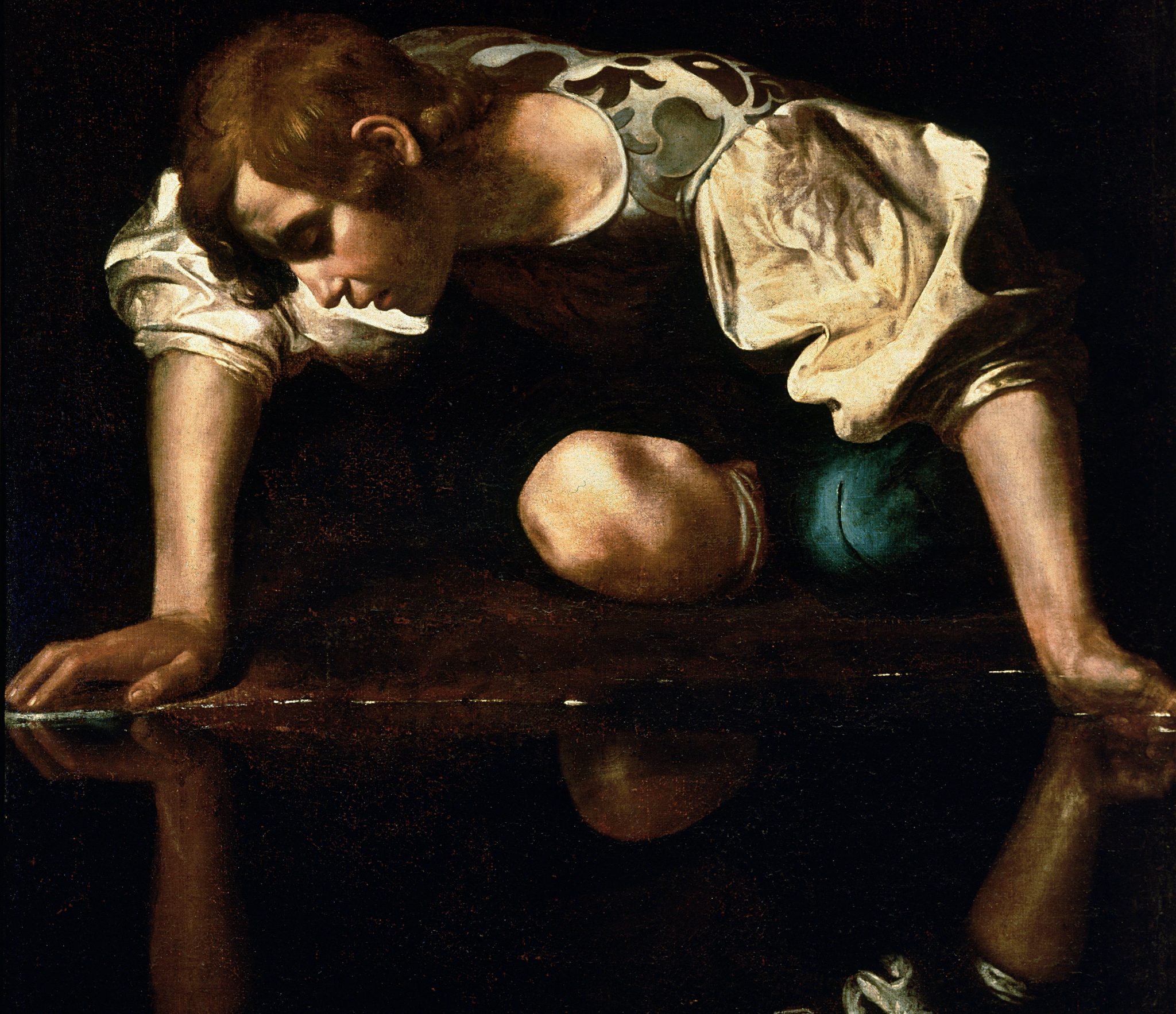 Caravaggio, Narcissus (detail), 1594-96