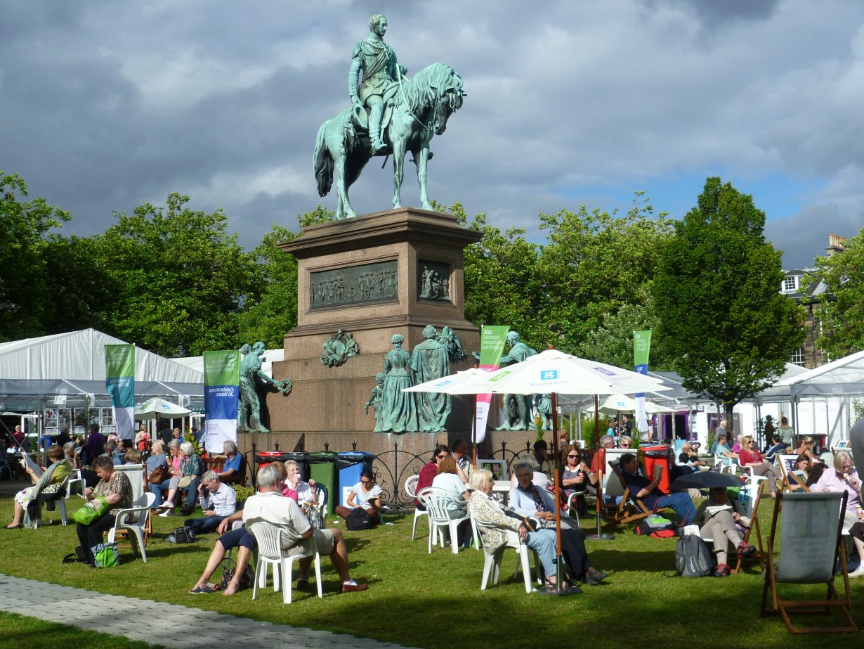 Charlotte Square during the Edinburgh International Book Festival, 2013 photo by Kim Traynor. Courtesy Wikimedia