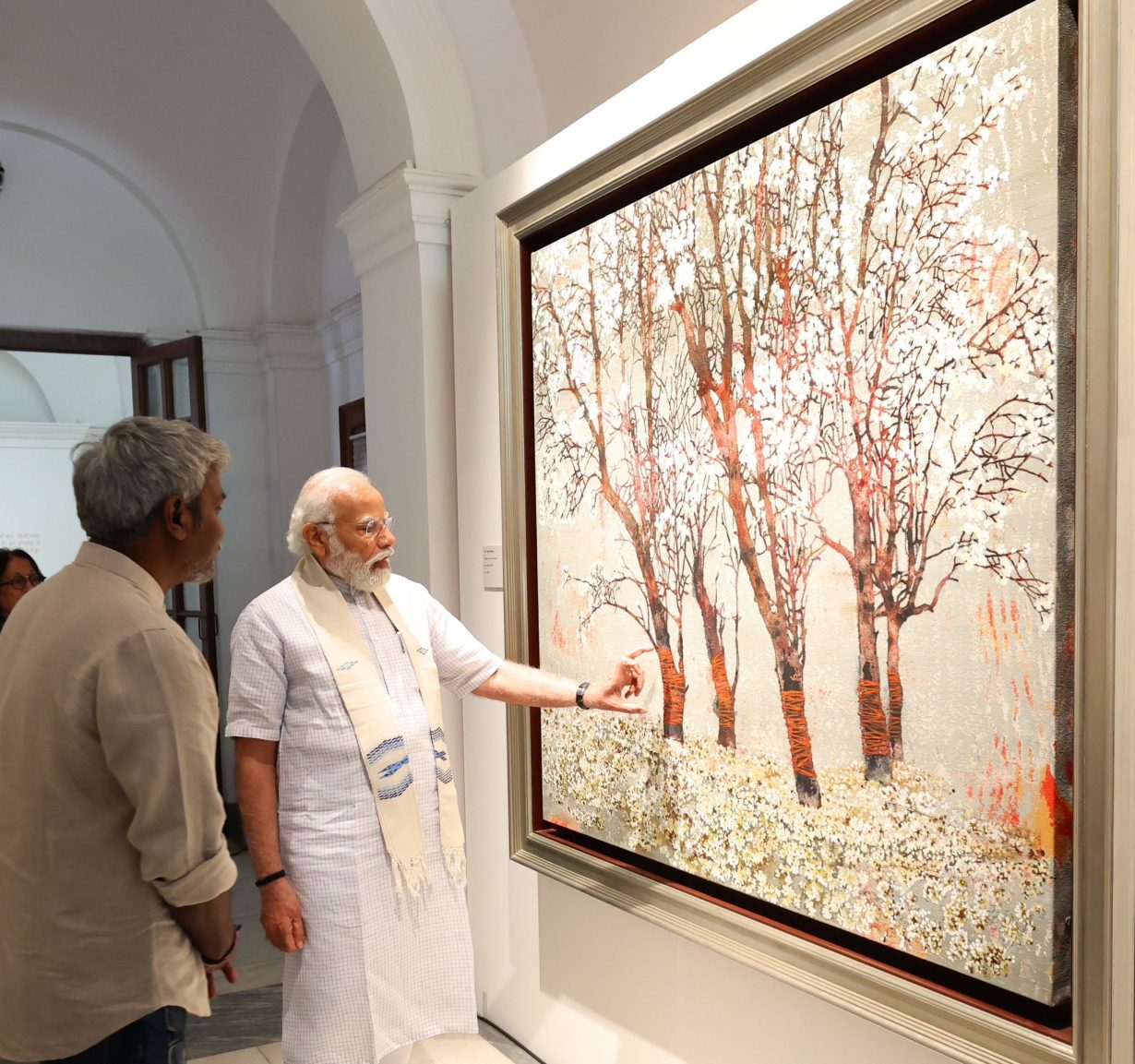Narendra Modi visiting Jana Shakti at the National Gallery of Modern Art (NGMA) in New Delhi. Source: Narendra Modi / Twitter