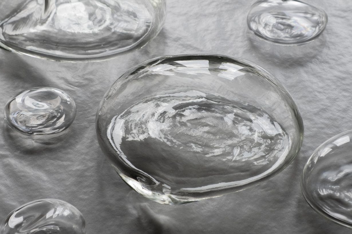 Ayesha Sultana, Pools, 2024. Hand-blown glass, dimensions variable. Image courtesy of the artist 