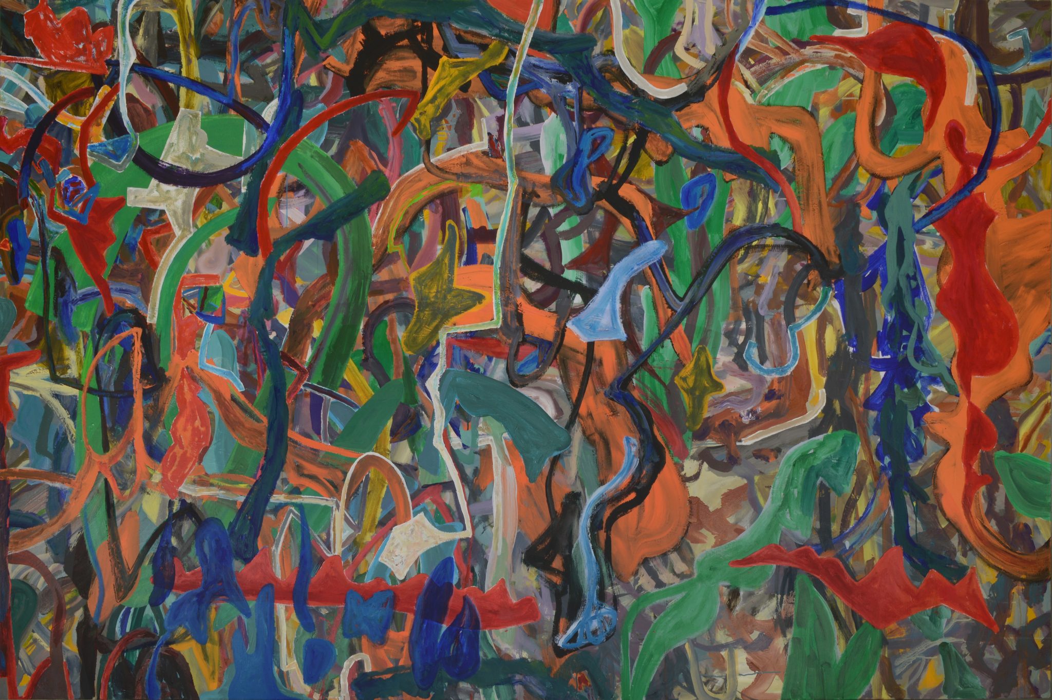 Lightnings – Ideal Forms Found in the U Minh Forest No. 10, 2024, acrylic on canvas, 195 × 300 cm. Courtesy the artist