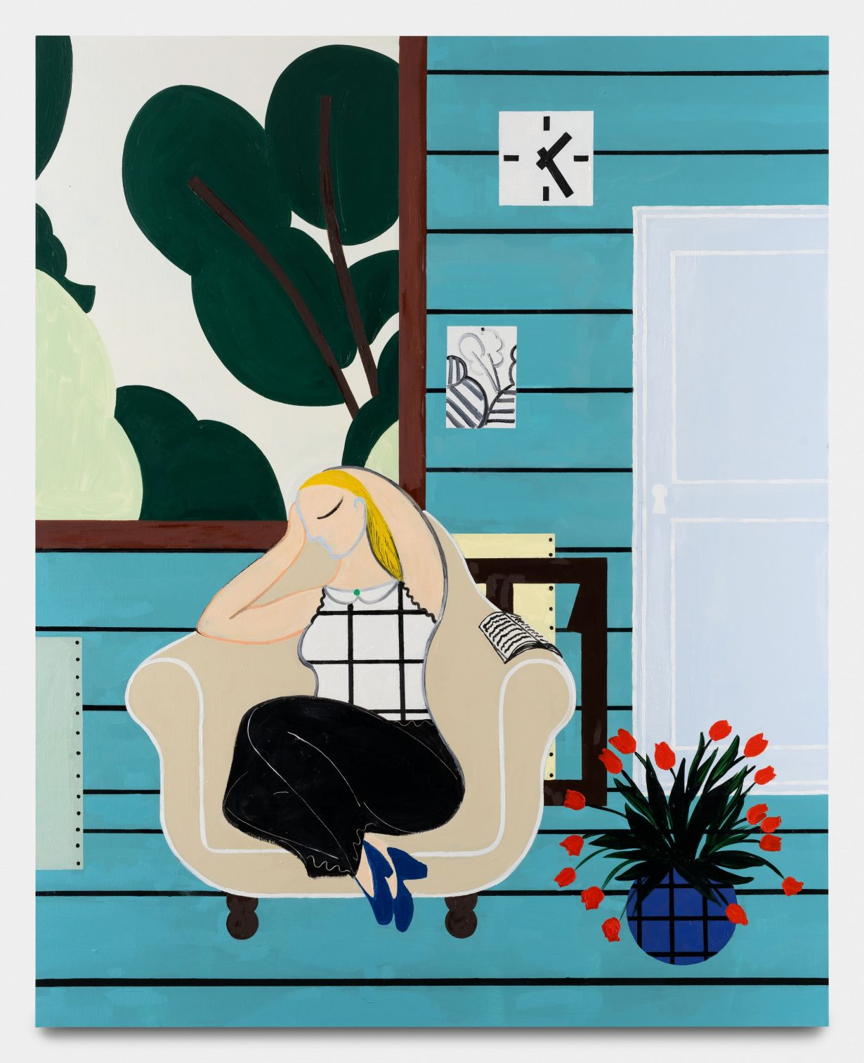 Farah Atassi, The Rest, 2024. Oil and glycerol on canvas, 200 x 160 cm, 78 1/2 x 63 in © Farah Atassi. Courtesy of the Artist and Almine Rech. Photo: Nicolas Brasseur