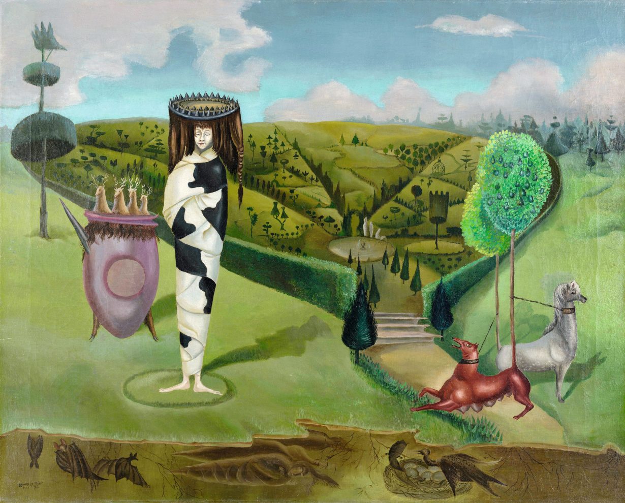 Leonora Carrington, Green Tea, 1942, oil on canvas, 61 × 76,2 cm. The Museum of Modern Art, New York. Gift of the Drue Heinz Trust (by exchange), 2019. Ph © Digital image, The Museum of Modern Art, New York/Scala, Florence  © Adagp, Paris, 2024