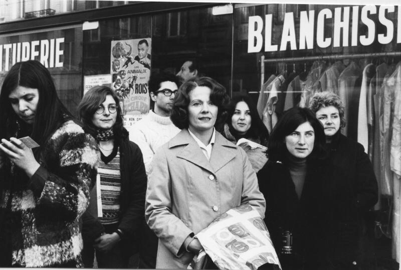 Still from the filming of 'Jeanne Dielman, 23, quai du Commerce, 1080 Bruxelles' (1975) by Chantal Akerman. Collections Cinematek/Foundation Chantal Akerman/Boris Lehman/ADAGP, Paris, 2024