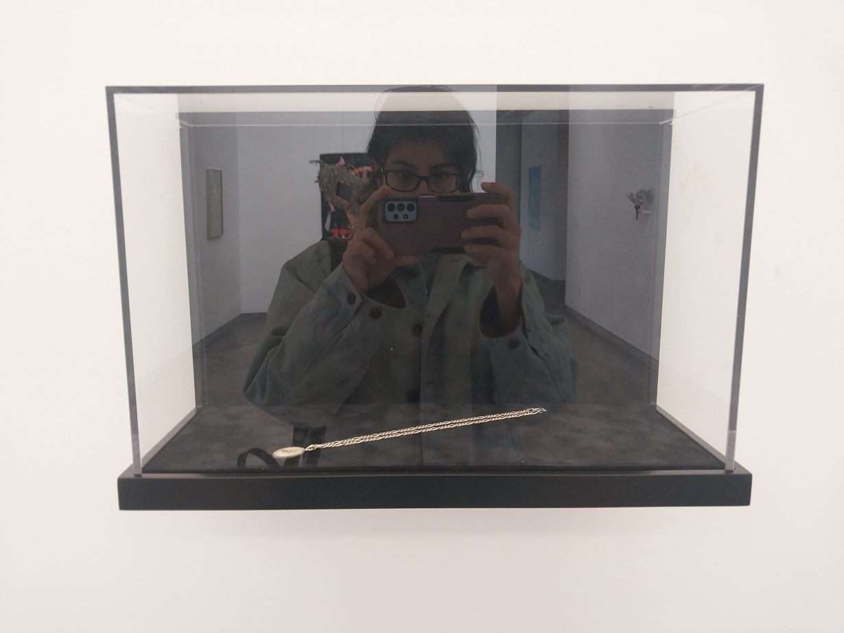 A critic’s self-reflection in Ignacio Gatica’s Peregrinación Bursátil (México) (2024) at Anonymous Gallery. Courtesy the author