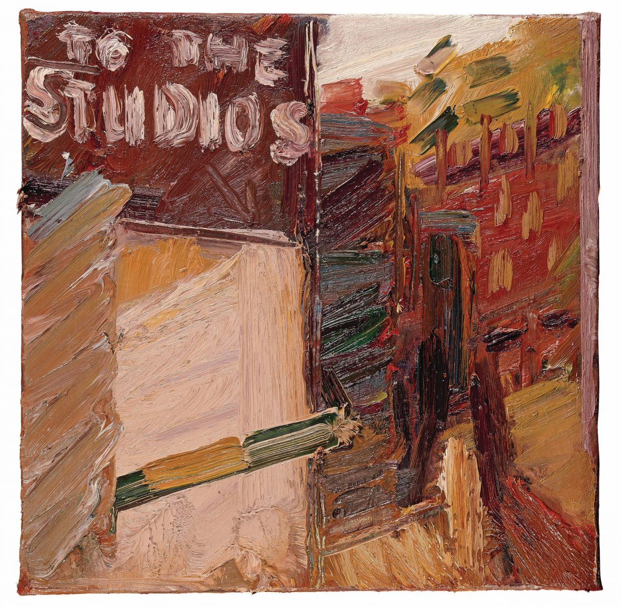 Sketch for To the Studios iii, 1985, oil paint on canvas, 41 × 41 cm. Private collection