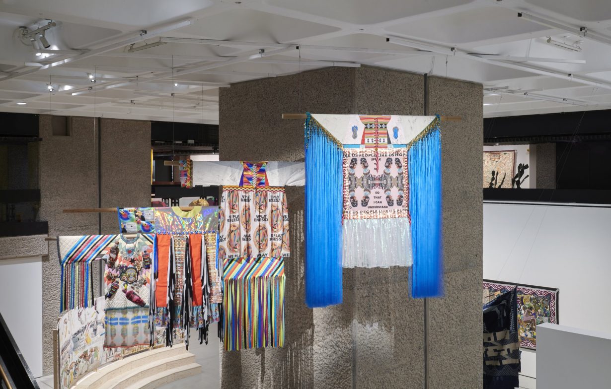 Unravel: The Power and Politics of Textiles in Art, installation view, Barbican Art Gallery. © Jo Underhill and Barbican Art Gallery