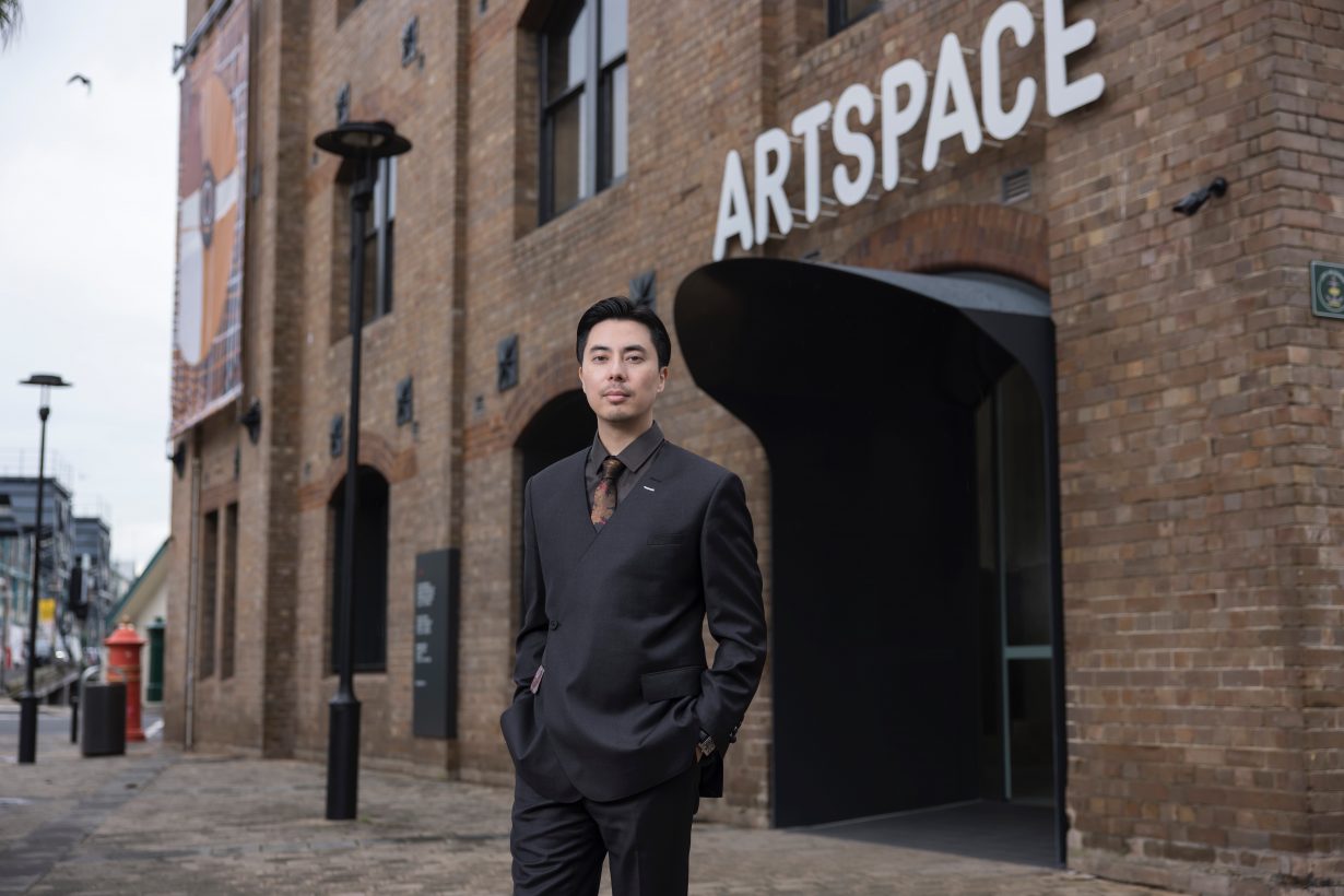 Victor Wang outside Artspace, 2025. Photo: Anna Kucera