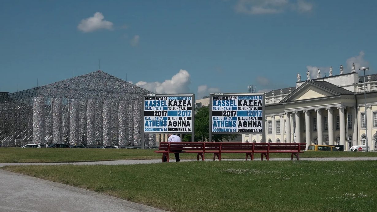 Dimitris Athiridis, <em>Exergue – on Documenta 14</em>, 2024, film still. Courtesy Faliro House Productions