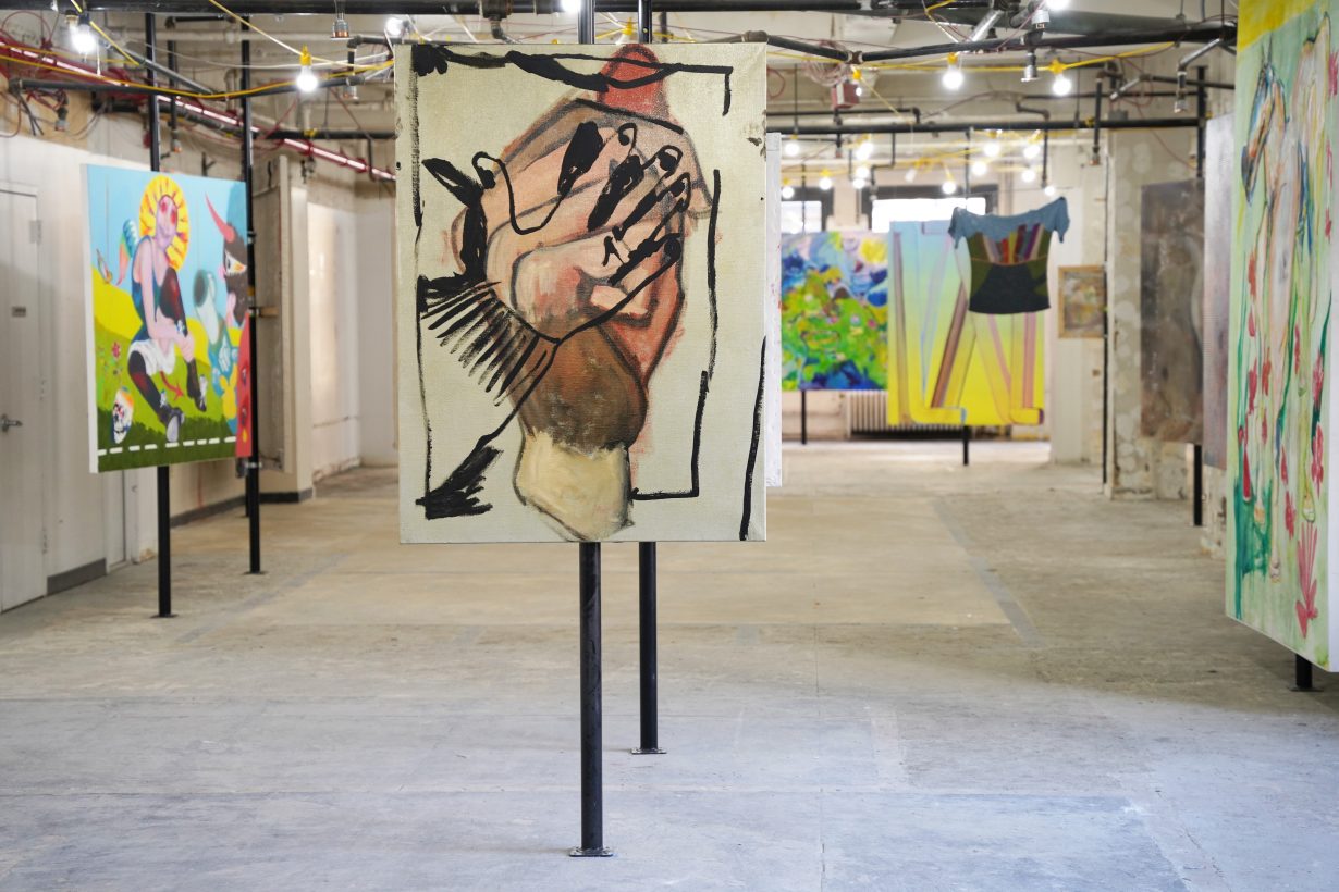 Installation view of R U STILL PAINTING???, FALCON Art Collective, 520 8th Ave Fl 15, NYC. Courtesy the artist and FALCON Art Collective
