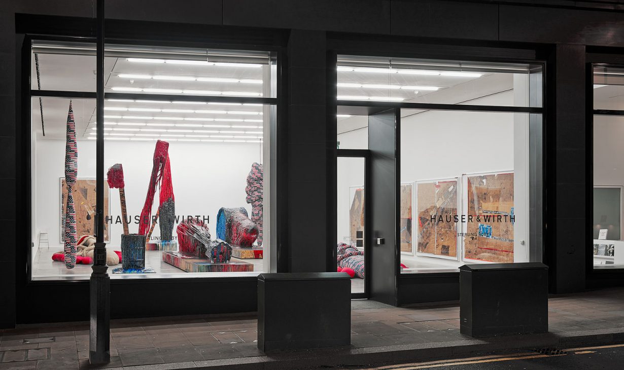 The windows of an art gallery