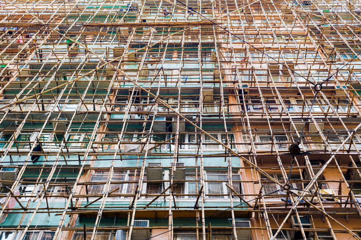 Traditional bamboo scaffolding