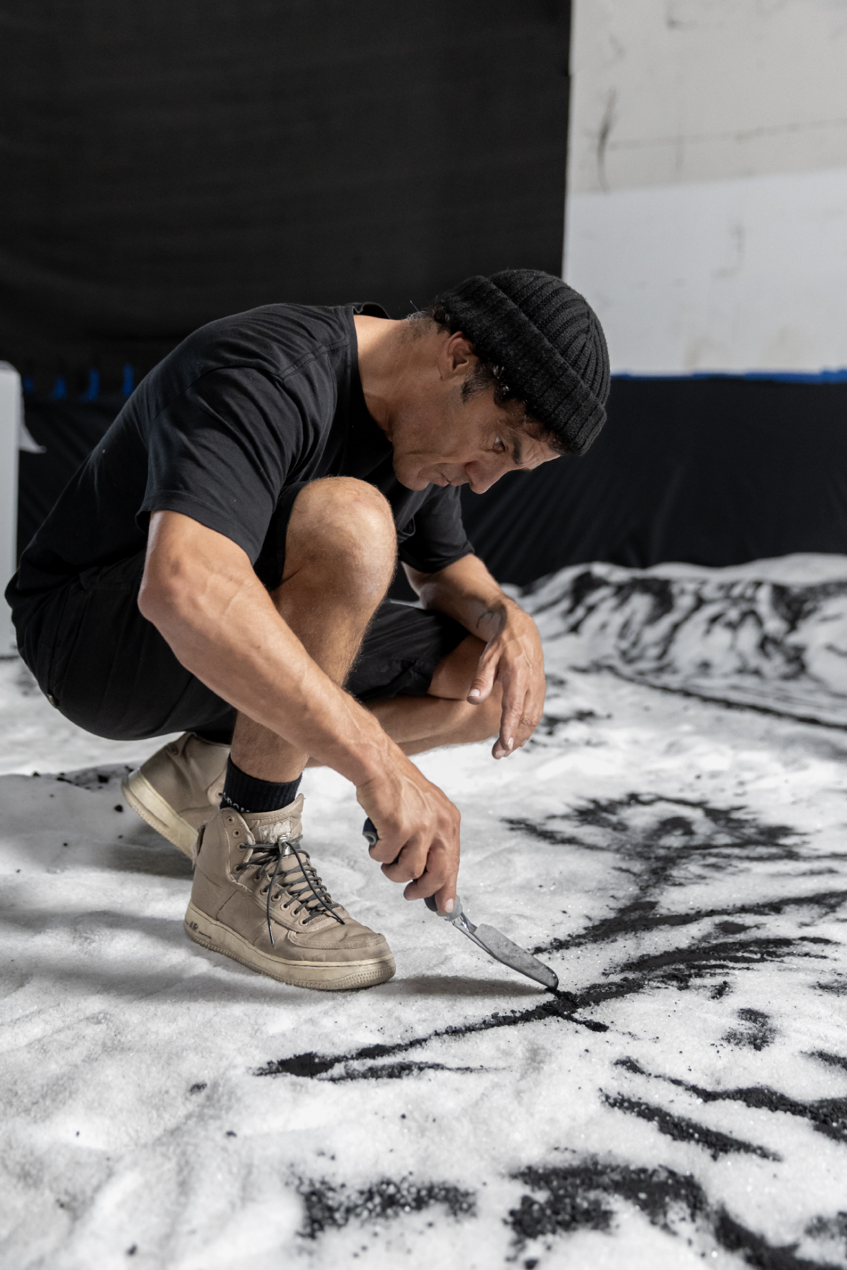 Matías Duville working on his exhibition for the 2026 Venice Biennale