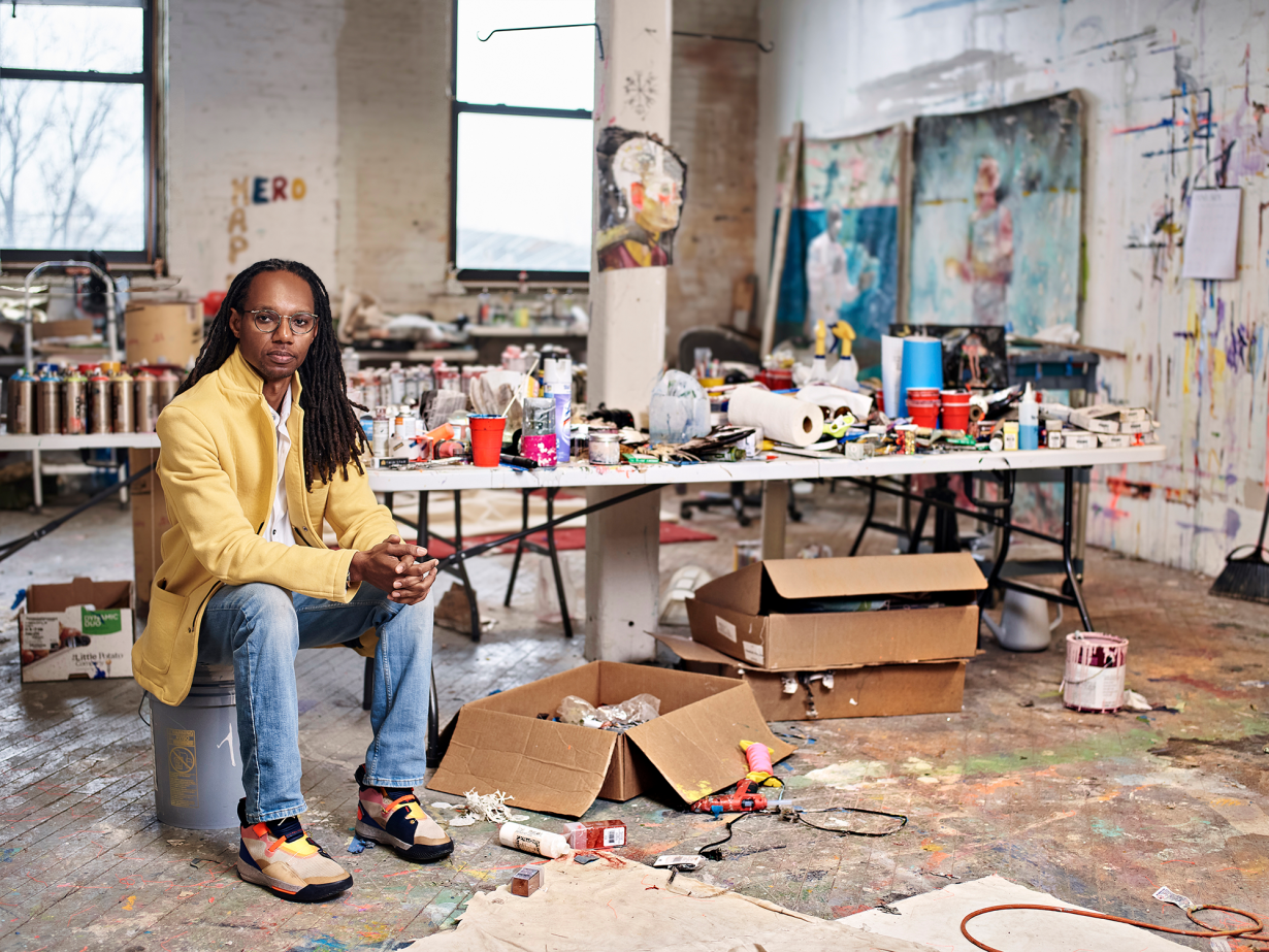 Lavar Munroe in his studio