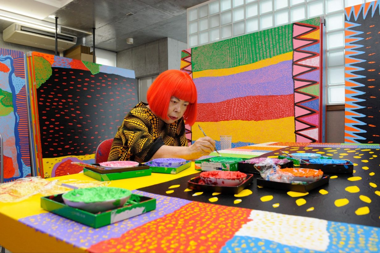 Yayoi Kusama in her studio