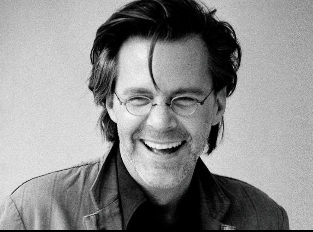 black and white portrait of Peter Nagy, laughing